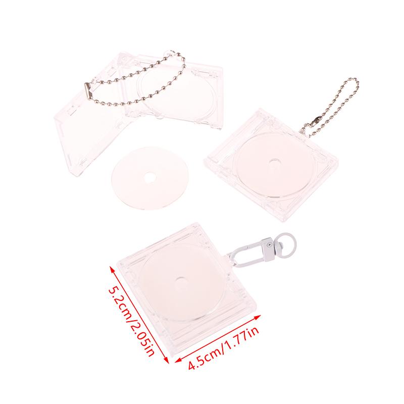 Blank Album Mini Cd Case Keychain Cd Player Keyring Peripheral Commemorative Album Key Holder For Diy Backpack Pendant