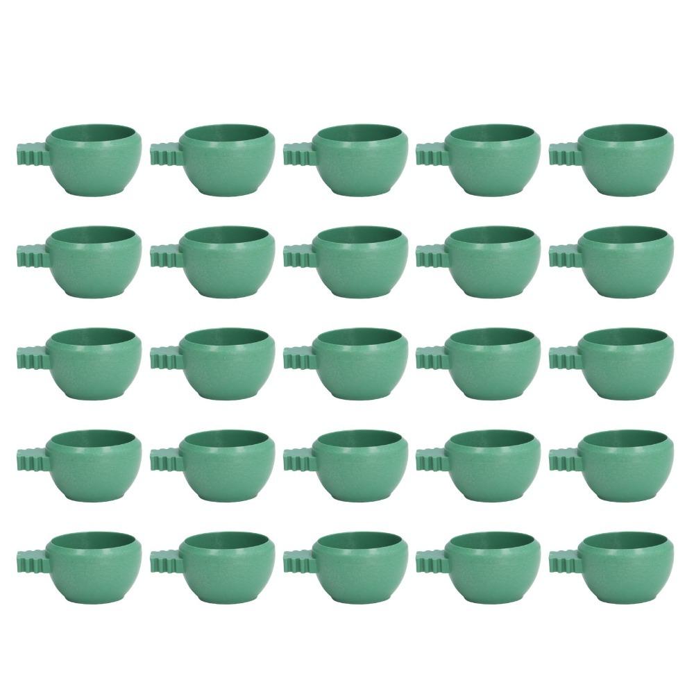 25Pcs Green Mini Bird Parrots Food Water Bowl Parrots Food Water Bowl Bird Cage Installation