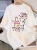 Womens Cherry Blossom Print Tshirt Casual Shortsleeved Round Neck Top Suitable for Everyday Wear with A Harajuku StyleY2K