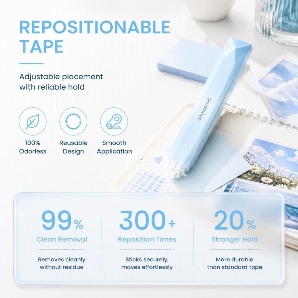 4pcs Odorless Double Sided Glue Pen 6mm Width Glue Tape Roller Home Office