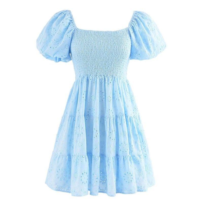 

Pleated Slim-Fit Princess Dress SUNFLOWER Embroider