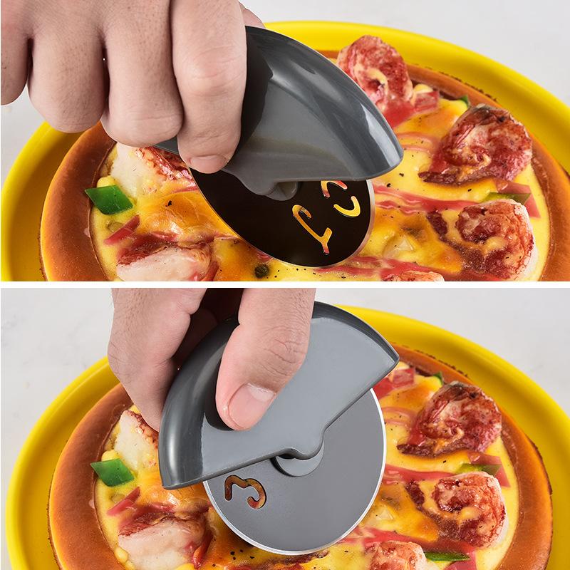 Coltello da taglio rotondo in acciaio inox per pizza con coperchio, rullo per tagliare la pasta, utensili da cucina, accessori per pasticceria