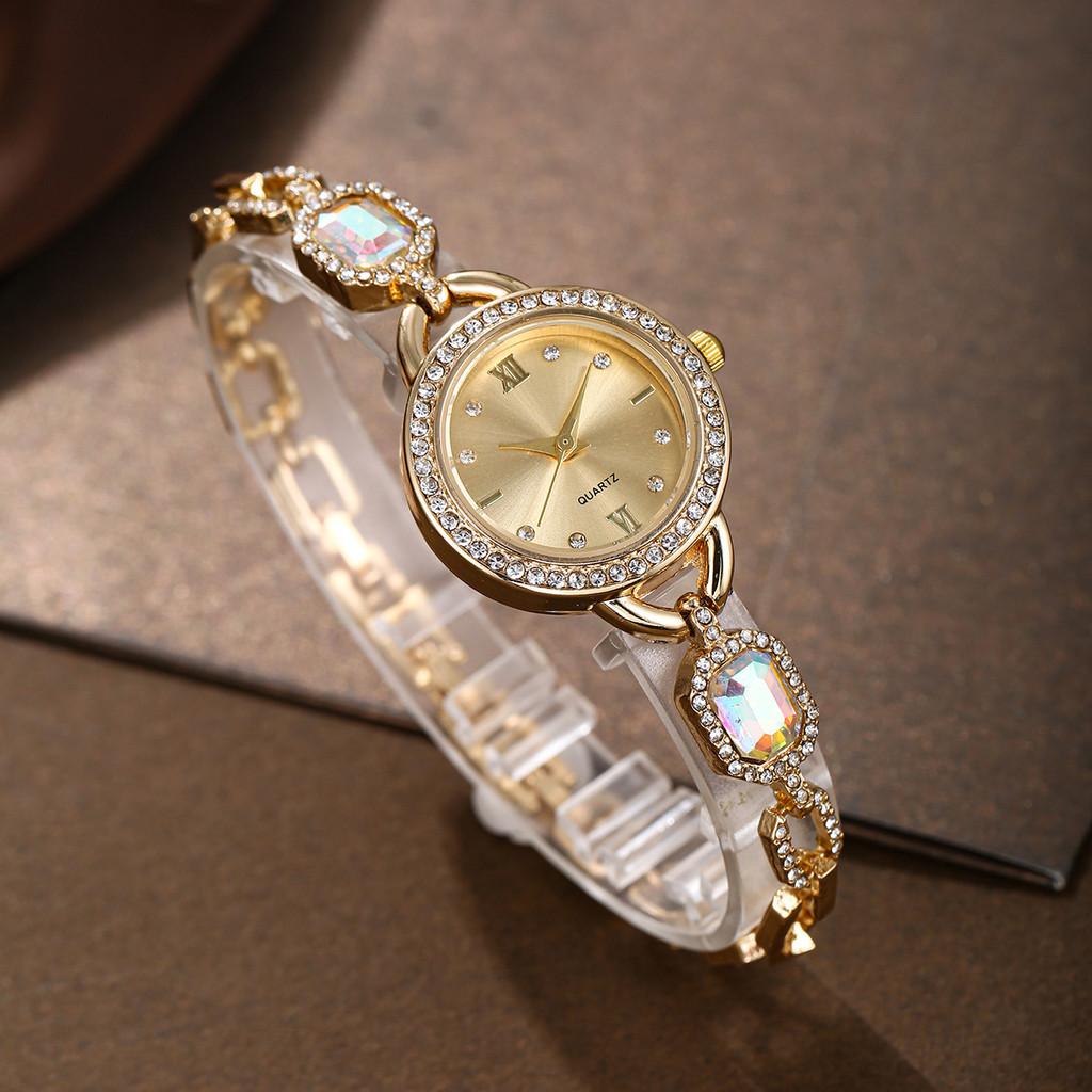 Womens Alloy Wristwatch With Sparkling Beads And Quartz Movement For Daily Use