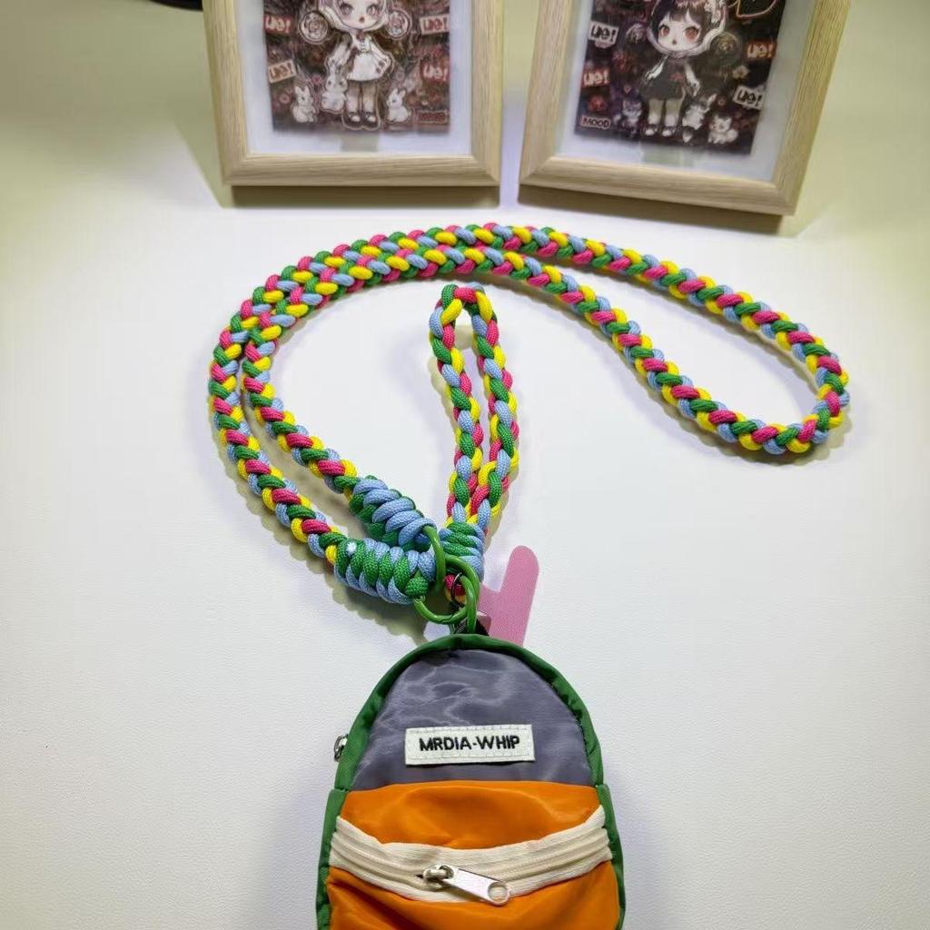 Color Block Phone Lanyard with Crossbody Mini Coin Purse Pendant for Men & Women