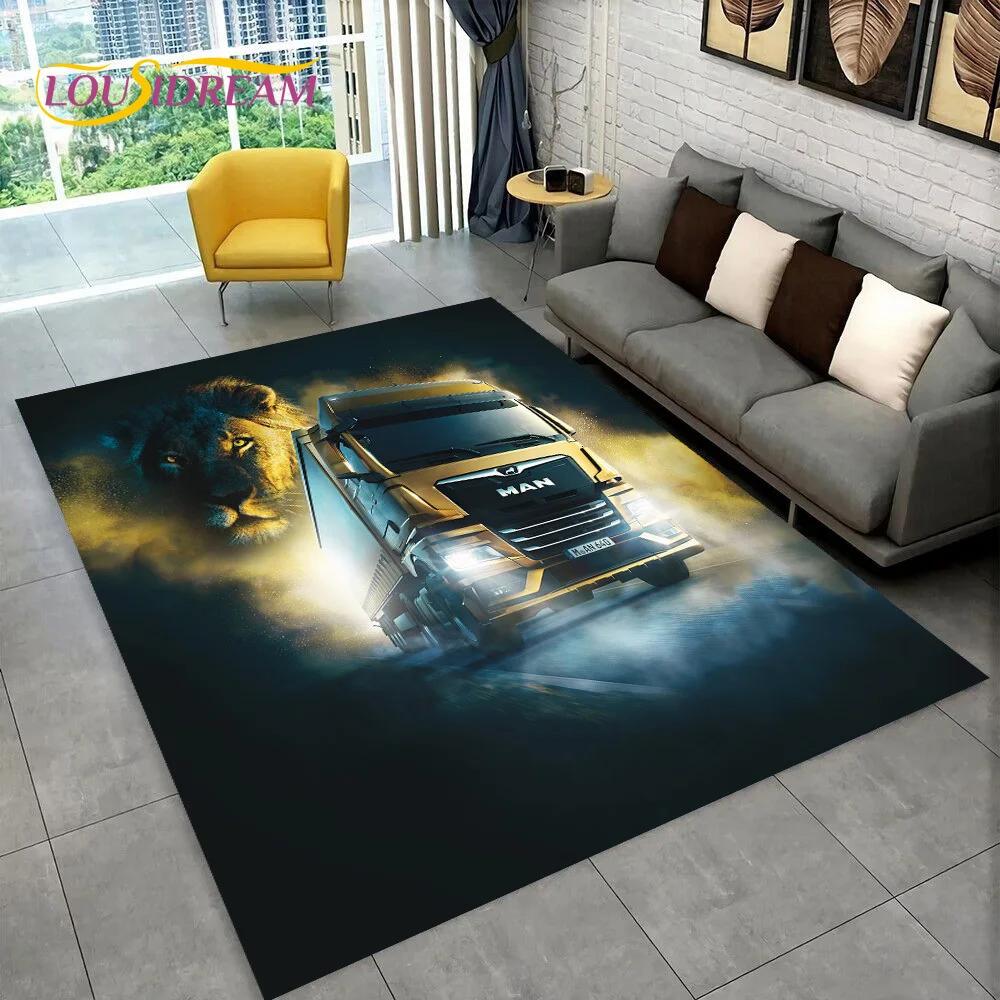 Latest MAN Truck Lorry 3D Printing Rug Carpet for Living Room Bedroom Home Decor,Floor Mat Non-slip Decoration for Sofa Doormat