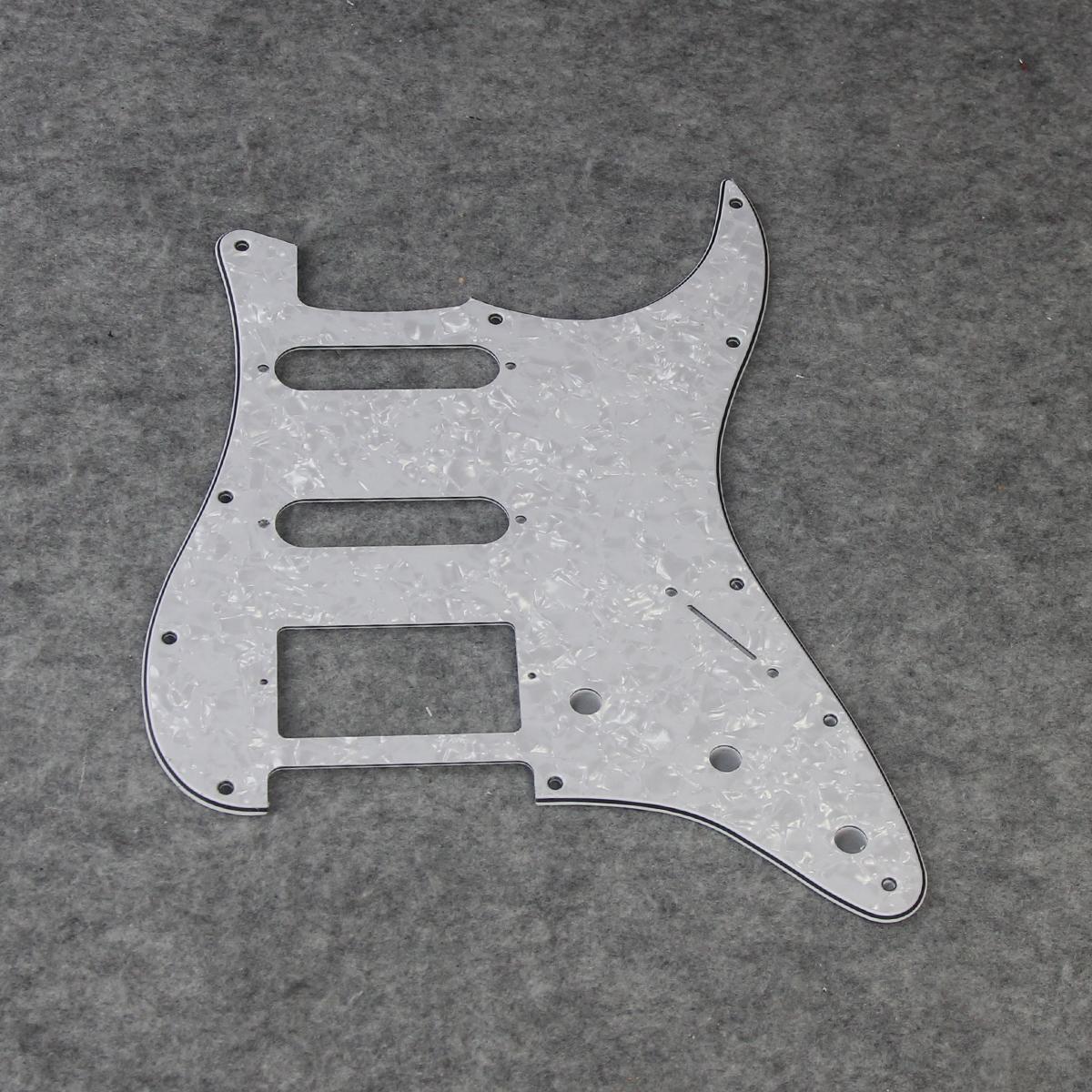 FLEOR 1PCS Celluloid Pearl SSH HSS Electric Guitar Pickguard ST 11-Hole Scratch Plate 4PLY+Screws