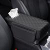 EXCEREY Console Box Car Armrest Elbow Cushion with Tissue Convenient Ergonomic Reduces PU Memory Foam Suitable for Most Car Black with Tissue Box and