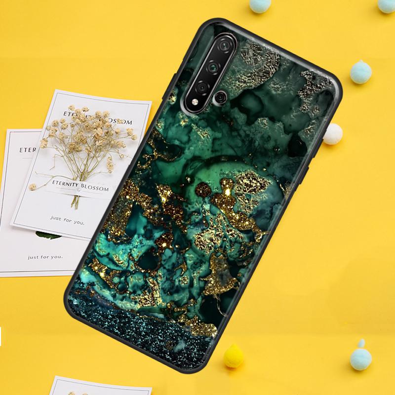 Luxury Gold Foil Art For Huawei Nova 12i 7i 8i 11i 12s 9 10 SE Y91 Y90 Y60 Y70 Y72 Y61 P30 P40 Lite P60 Pro Case