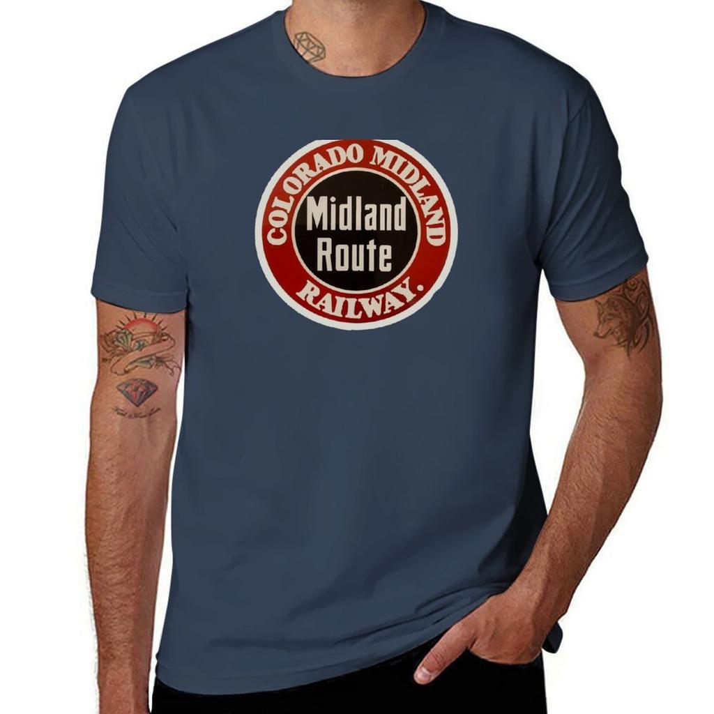 Vintage Colorado Midland Railway - The Midland Route T-Shirt bomulls t-shirt 100% t-shirt personlig T-shirt