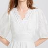 Women's V-Neck Embroidered Midi Dress