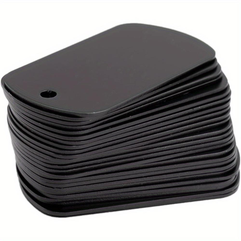 25pcs Stamping Blank Dog Tags - Black Anodized Aluminum Engraving Blanks, Metal Tags for Personalized Engraving