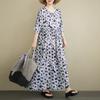 DIMANAF Nuovo Estate 2026 Spiaggia Donna Taglie Forti Signora Abito Lungo Vestito da Sole Ampio Oversize Maxi Stampa Floreale Cotone