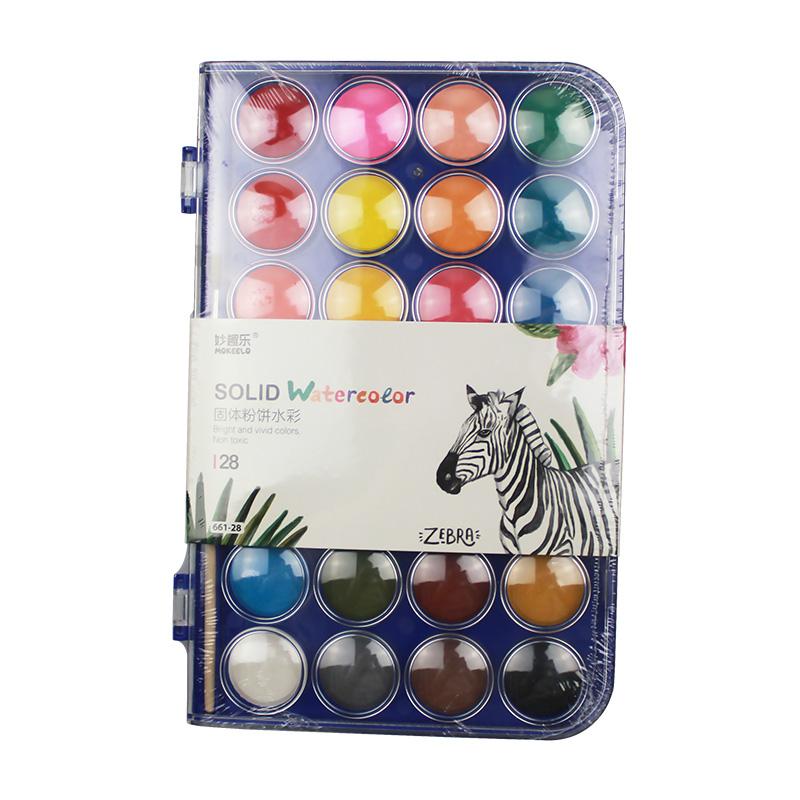 Solid Watercolor Paint Water Powder Pigment School Supplies Portable Gouache Paint Set 12/16/28/36Colors Draw Art 661