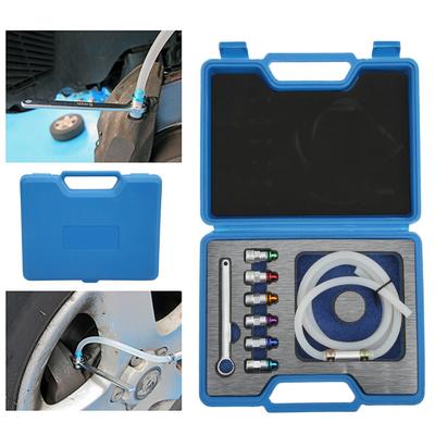 Car Brake Bleeder Wrench Kit 7‑12mm Rubber 6 Adapters 1 Drain Hose Brake Bleeder Spanner for Car for Light Truck for SUV
