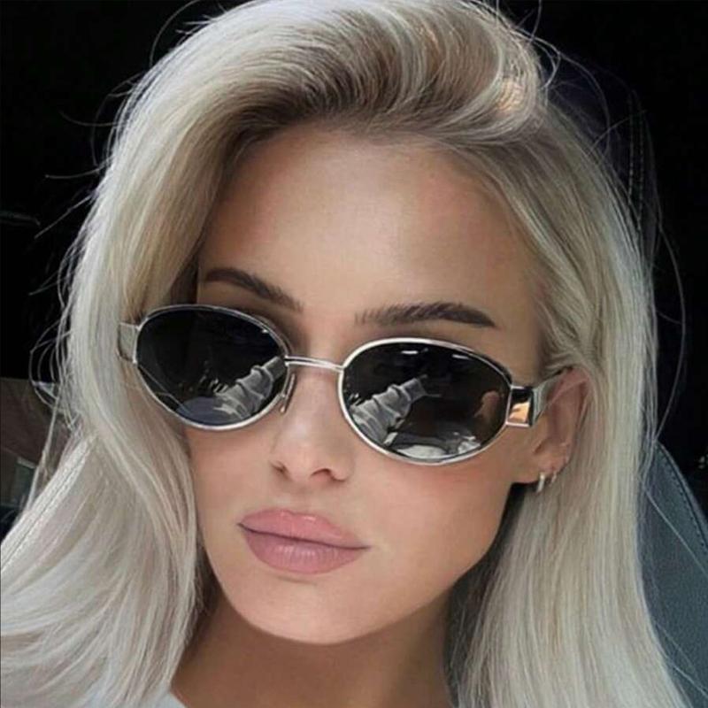 4PCS Oval Shaped Personality Metal Small Round Fashion Glasses Beach Accessories For Women Glasses Shades