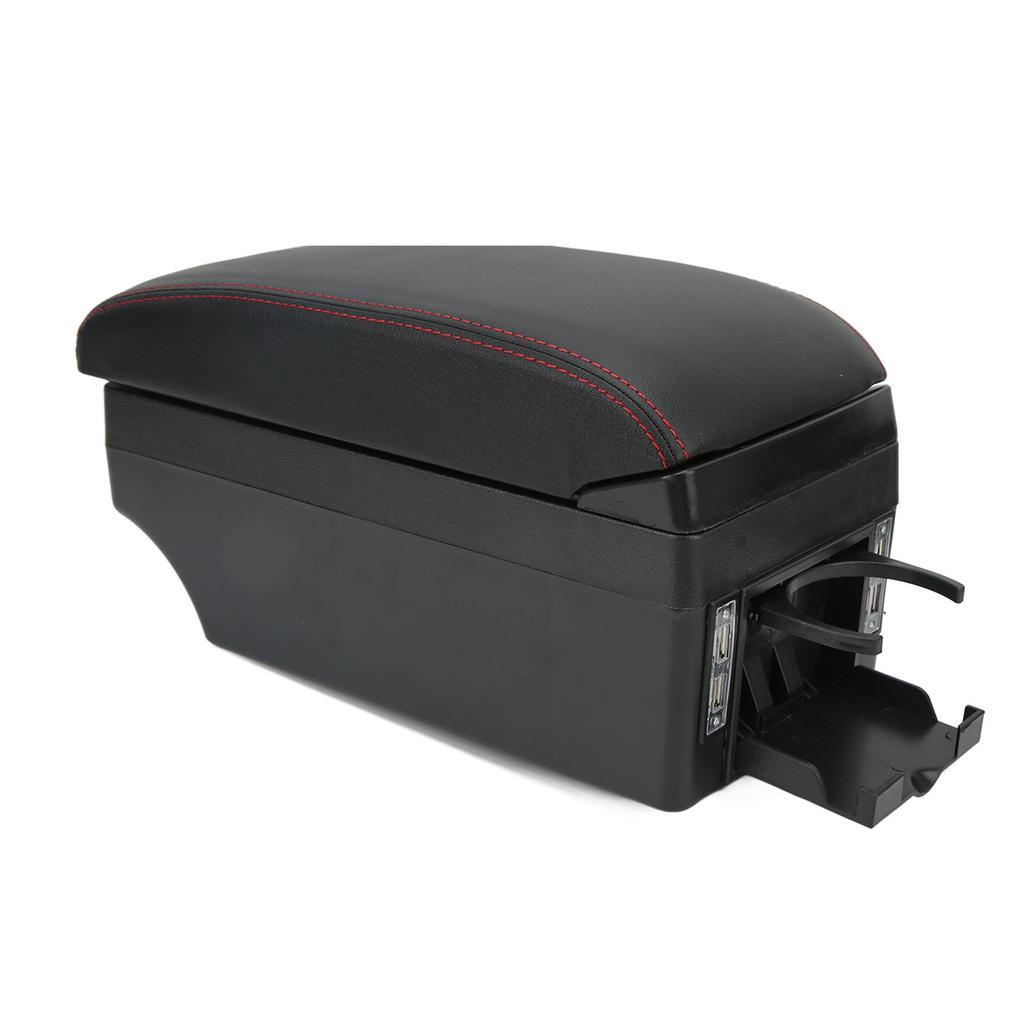 Armrest Storage Box Center Console Organizer with 7 USB Ports Artificial Leather Replacement for