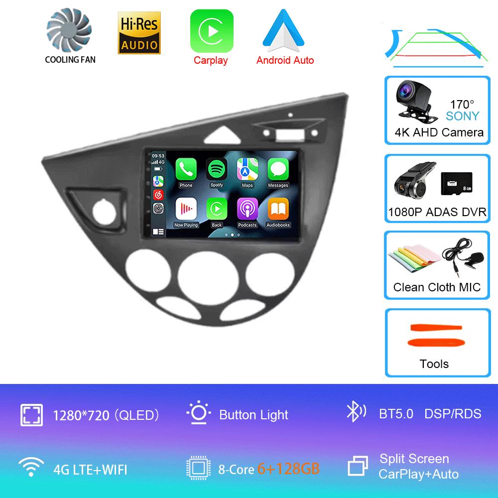 7 Inch Car Radio Android 14 For Ford Fiesta 1995-2001 Focus MK1 1998-2004 Multimedia Stereo Carplay Autoradio Head Unit Auto