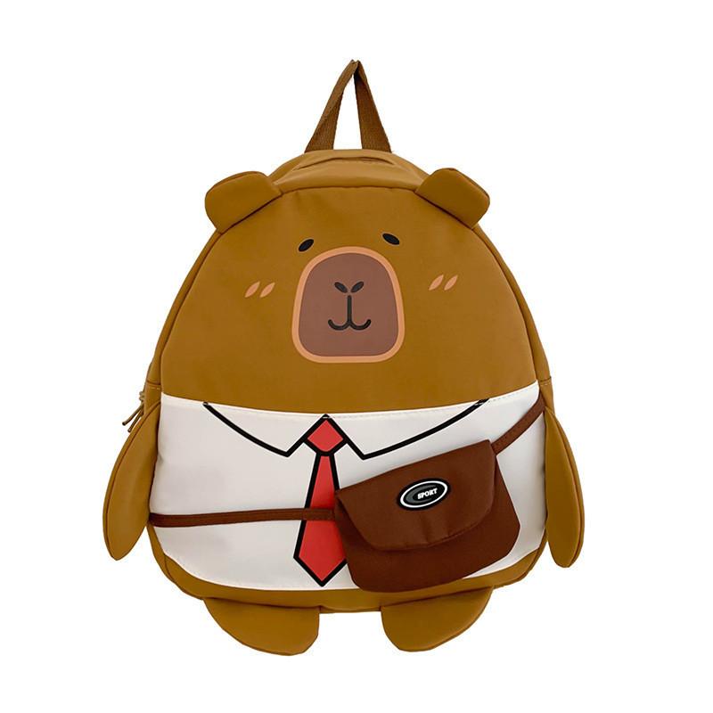 Adorable Large Capacity Cartoon Capybara Backpack For Kids Perfect For School And Play