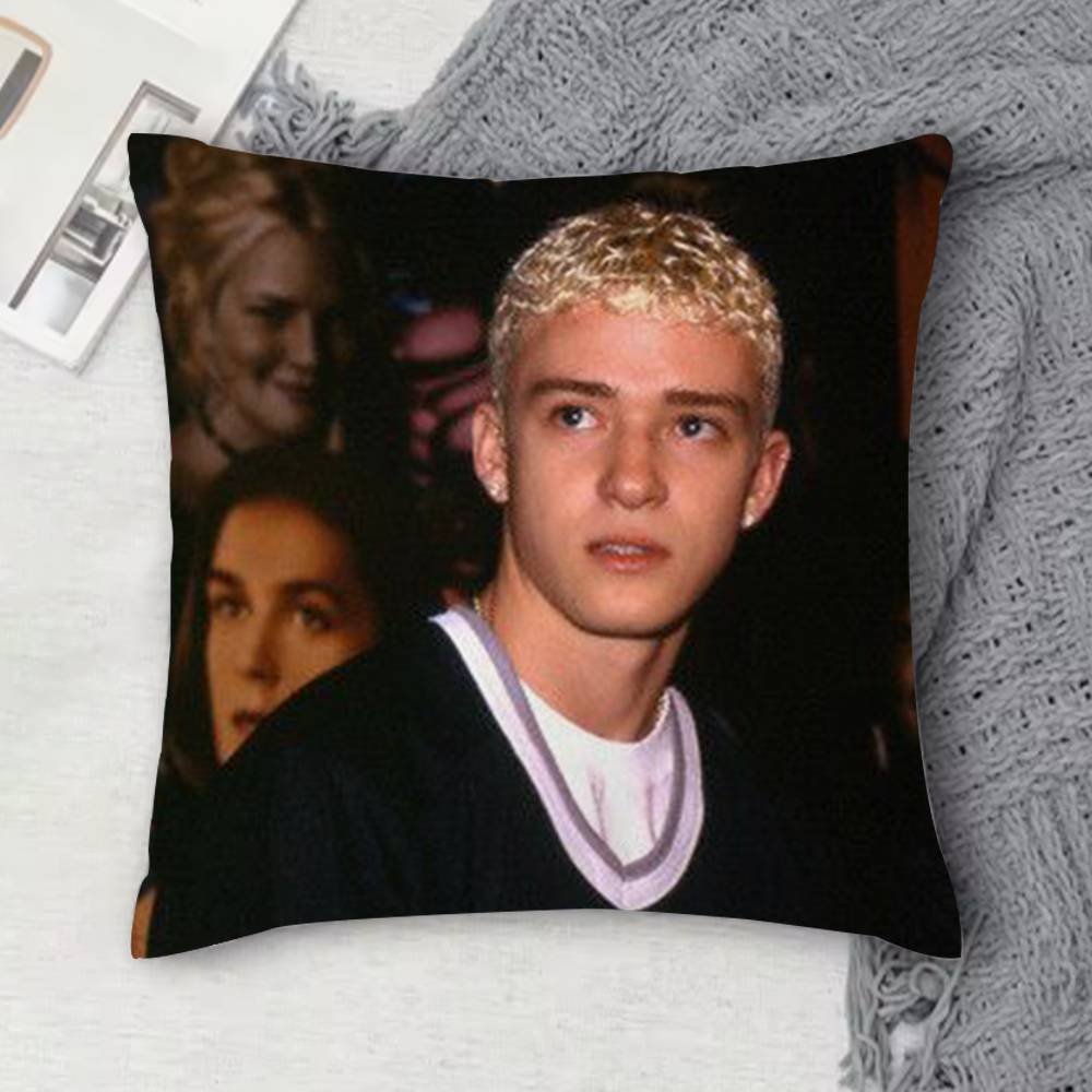 JJustin Timberlake Doublesided Printed Square Decorative Cushion Cover for Sofa Living Room Home Decor