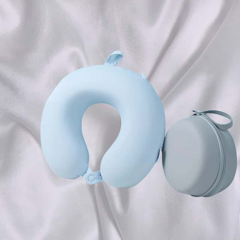 Ice Silk Cooling U-Shaped Neck Pillow Portable Foldable Comfortable Travel Support for Airplane Office Home Use