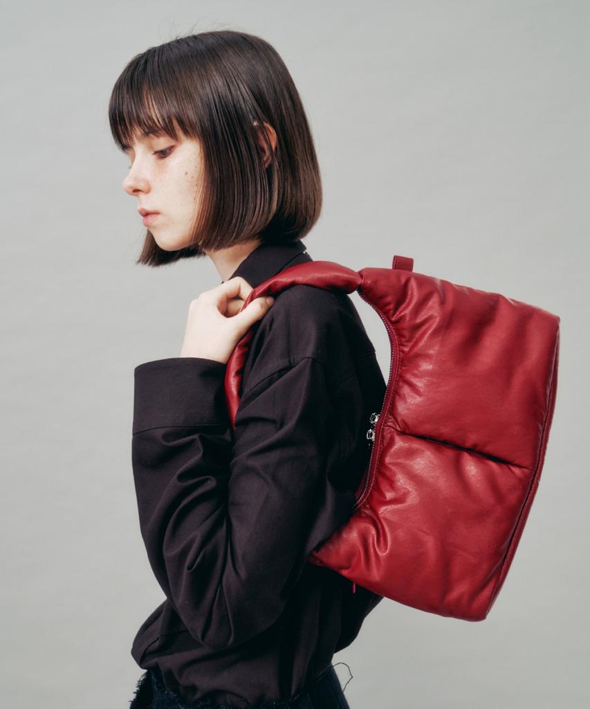 Fillintheblank Soft Basket Hobo Bag (S)(Burgundy)