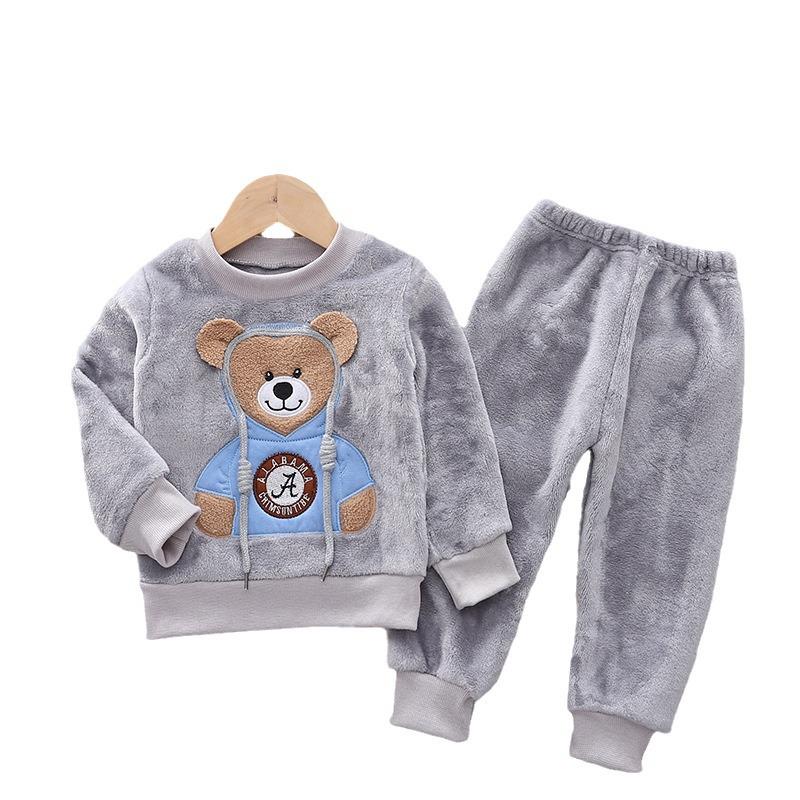 Koreanischer Herbst-Pyjama-Set mit Fleecefutter für Kinder - 2025