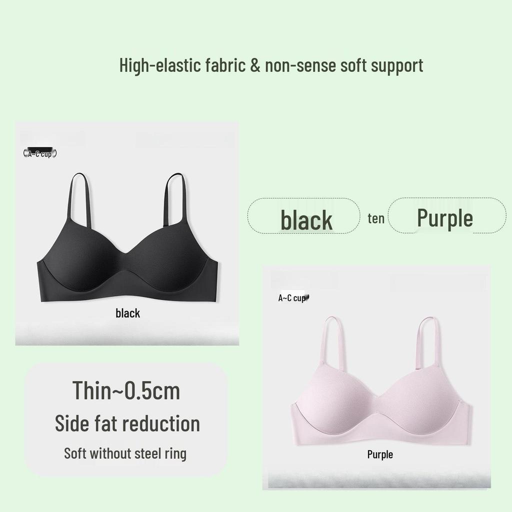 Palm You Bezszwowy Biustonosz Push-Up na Cienkich Ramiączkach dla Małych Biustów - Bezfiszbinowy, Niewidoczny Krój