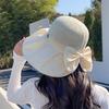 Summer Sunscreen Hat Female Face Cover Bow Hollow Bucket Hat Versatile Face Small Outdoor Sun Basin Hat