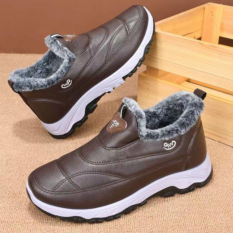 Men's Short Cotton Boots with Thickened Velvet and Waterproof Large Cotton, Casual Shoes for Men