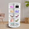 5-Tier Rotating Shoe Organizer 23.2x23.2x45.3in, White PVC Shoe Rack, Freestanding Shoe Storage | Holds 20 Pairs,55 lbs Capacity