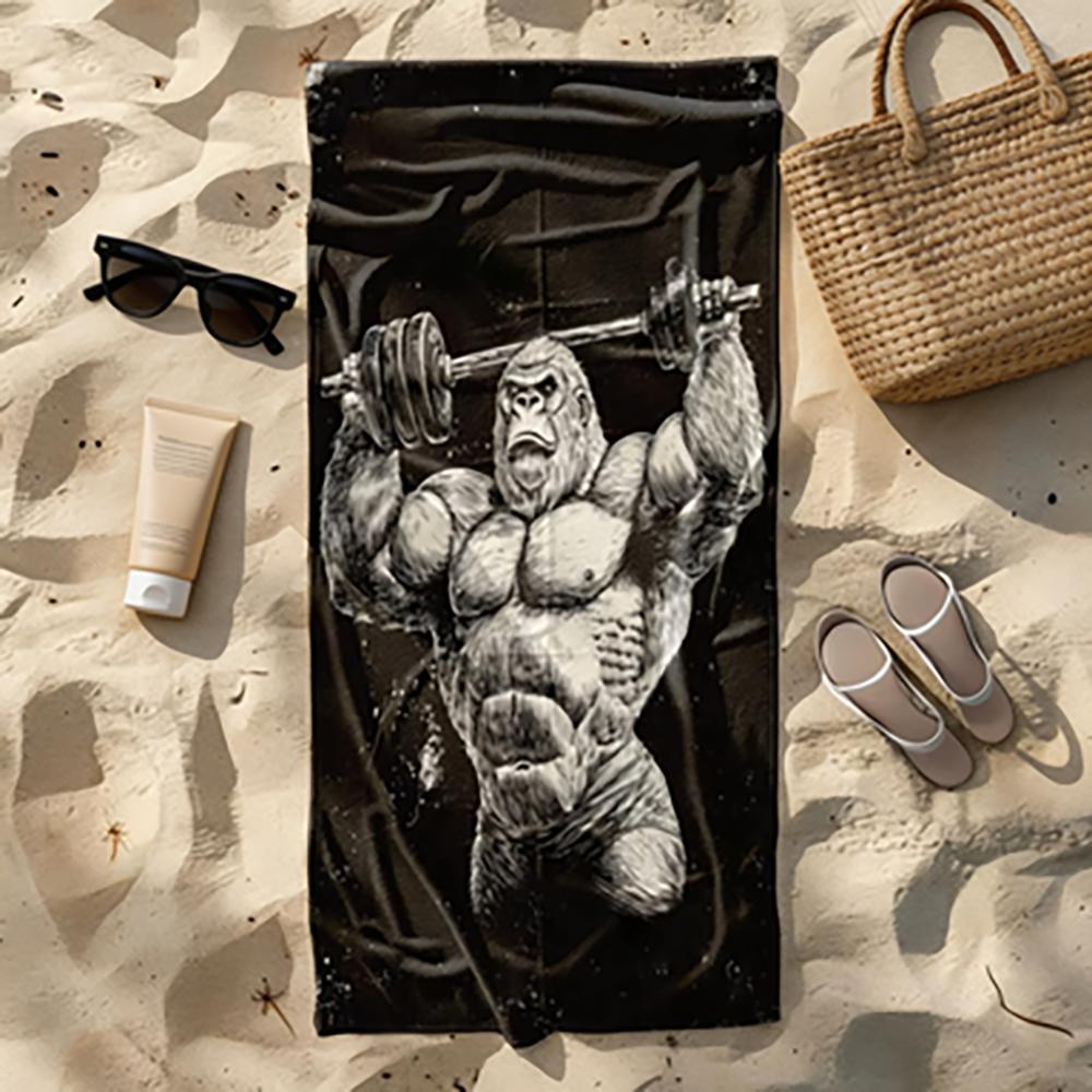 1PC Extra Large Gorilla Quick-Dry Microfiber Beach Towel Sand-Free Super Absorbent Lightweight Compact for Swimming