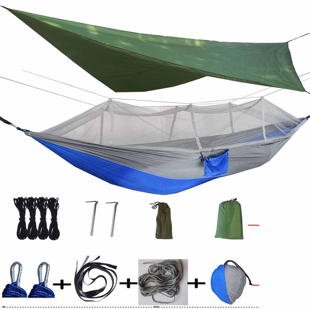 Mosquito-Proof   with Sunshade Canopy, Outdoor Camping Aerial Swing, Portable Hiking and Travel  for Insect-Free Relaxation