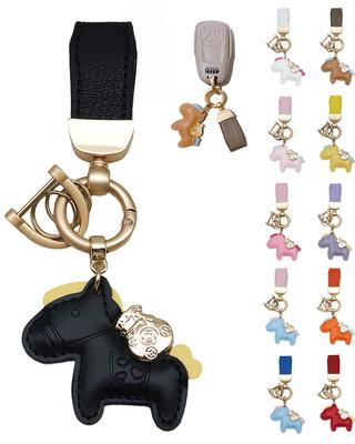 [DELUXEFOX] Horse Keychain Leather [Horse Bringing Money Luck] Bag Charm