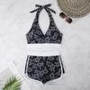 Bikini con Correa Estampada Cintura Alta Traje de Baño para Mujer Deporte Éxito