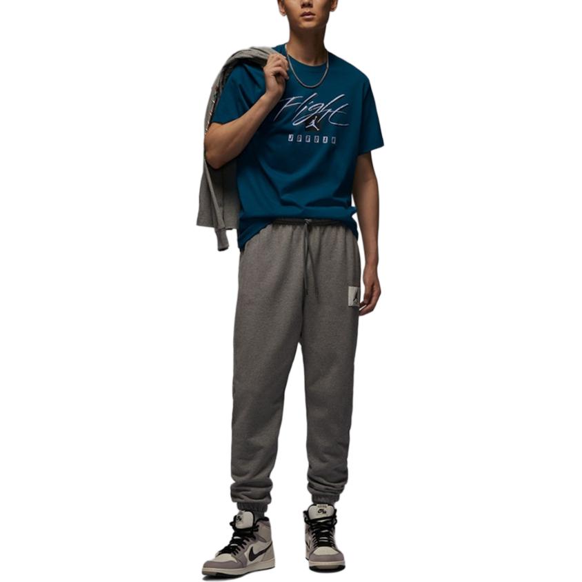 Jordan Retro Logo Letter Print Sports Casual Comfortable Crew Neck Short Sleeve T-Shirt Men Tops Blue FB7400427