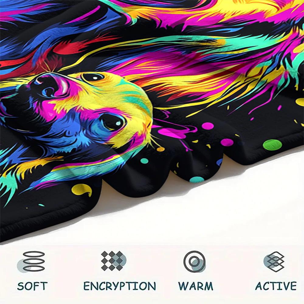 Flaneldecke mit Hundemuster, Hohe Qualität, Bequem für alle Jahreszeiten, Heimdekoration, Wärme und Komfort, Perfekt für Weihnachtsgeschenke