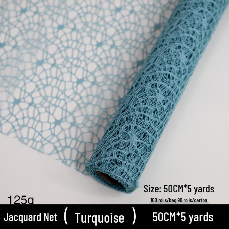 Wrap en Mesh Jacquard Fleuri Coloré pour Bouquets