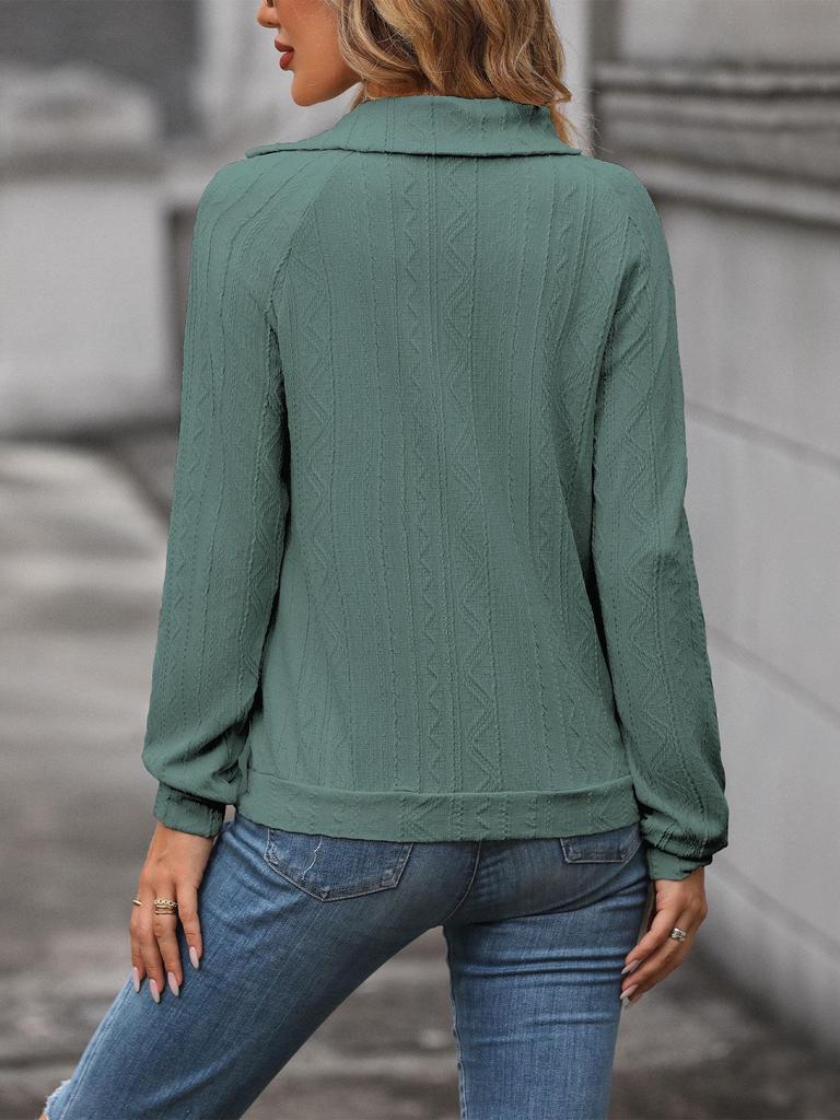 2025 Autumn Women's Solid Color Irregular Lapel Hoodie - European & American Style