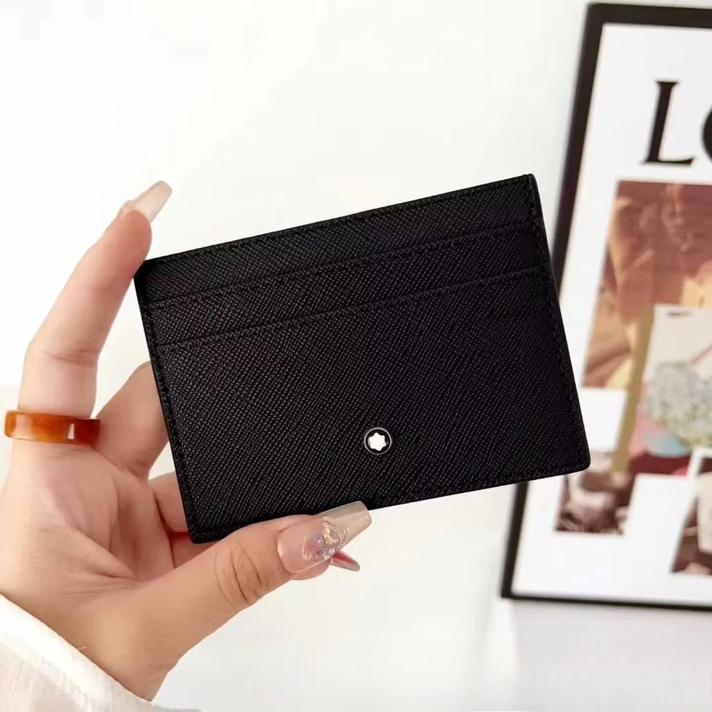 Luxury Women Men ID Card Wallet Thin Genuine Leather ID Card Holder Bags Solid Color Bank Credit Card Gift Multi Slot Slim Case