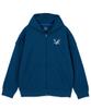 Astral Projection Crows Oversized Wide Shoulder Zip-Up Hoodie_Teal Blue