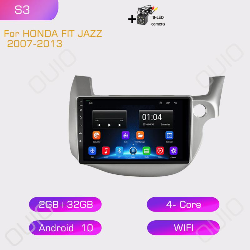 2din 8G+128G 10 inch HD IPS Car Radio Multimedia Player Carplay Auto GPS Navigation DSP BT NO DVD For HONDA FIT JAZZ 2007-2013