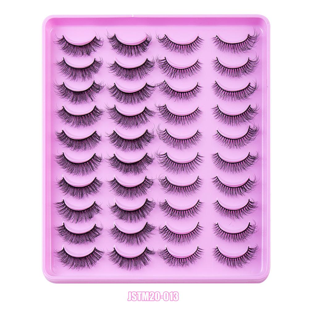 20 Pairs Of Mixed Imitation Mink False Eyelashes Naturally Curled Eyelashes Nude Makeup Thick Eyelashes