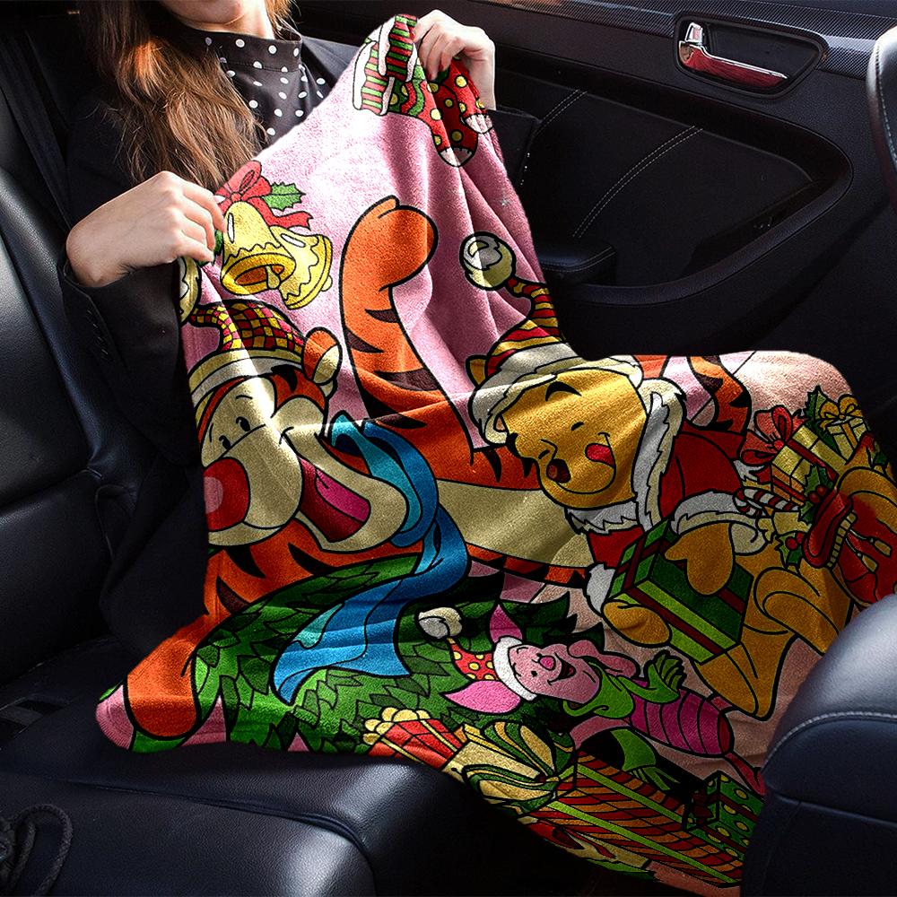 Christmas Winnie Pooh Party Blanket Soft Throw Blanket For Home Bedroom Bed Sofa Travel Office Solid Christmas Blanket