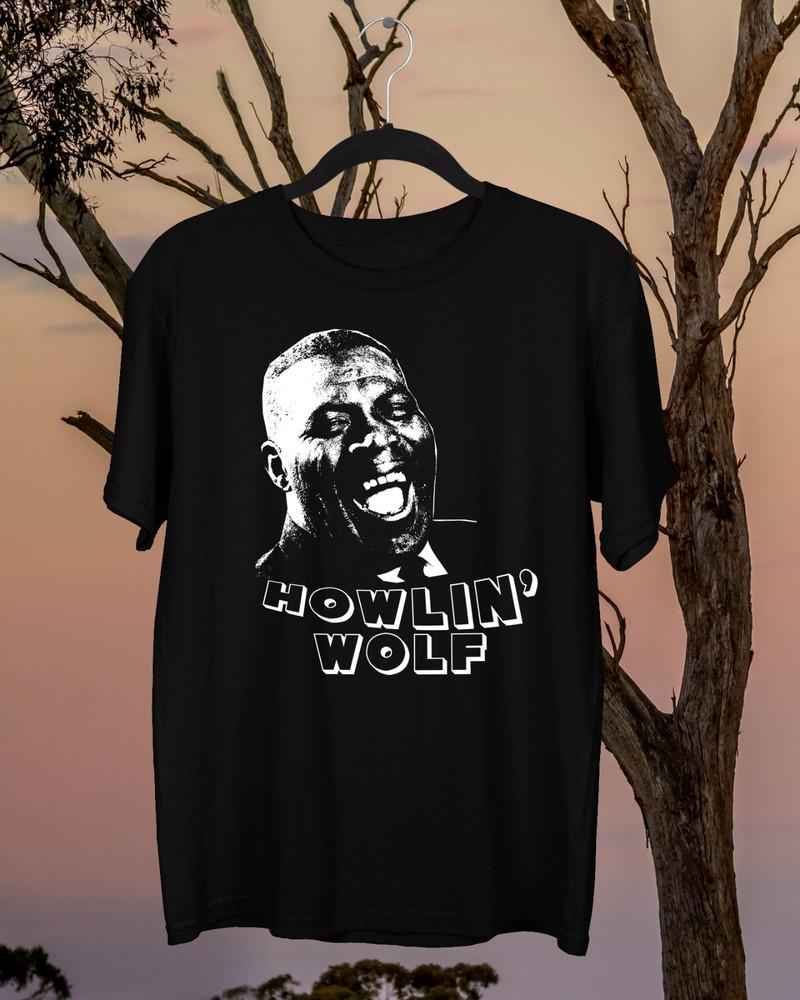 A Funny Face Of Howlin Wolf Shirt Short Sleeve Black Unisex S-2345XL 1G0152 Unisex T-Shirt L