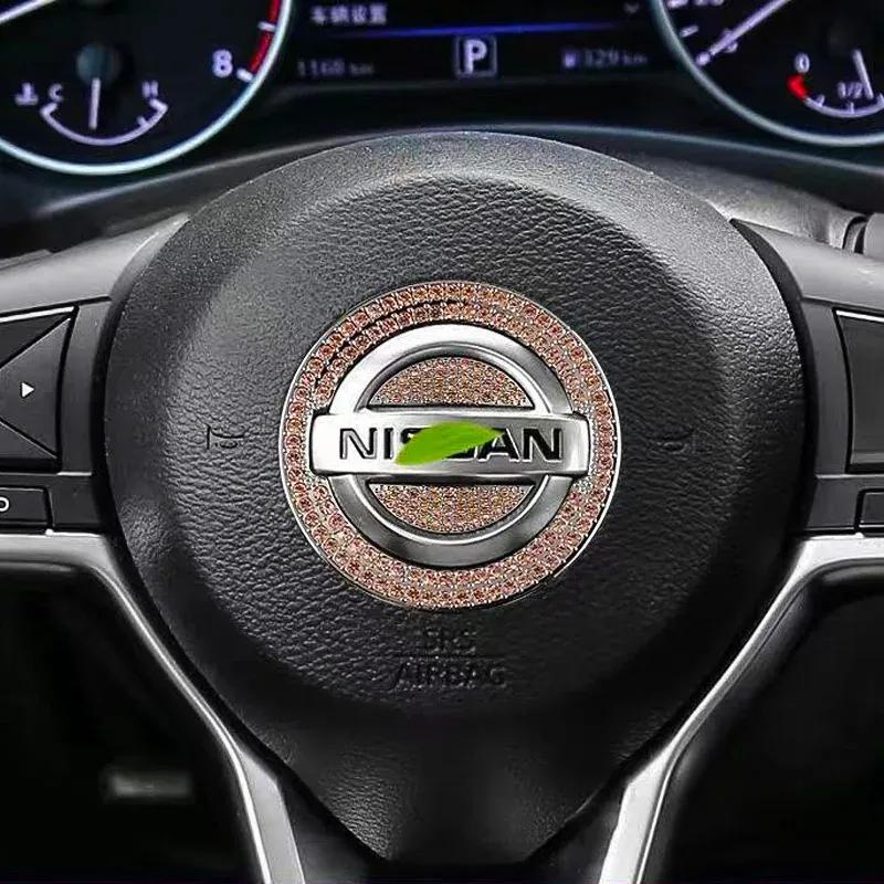 Bling Car Steering Wheel Diamond Emblem Decal Decoration Cover DIY Sticker Car Accessories for NISSAN Maxima,Altima,Sentra,Rogue
