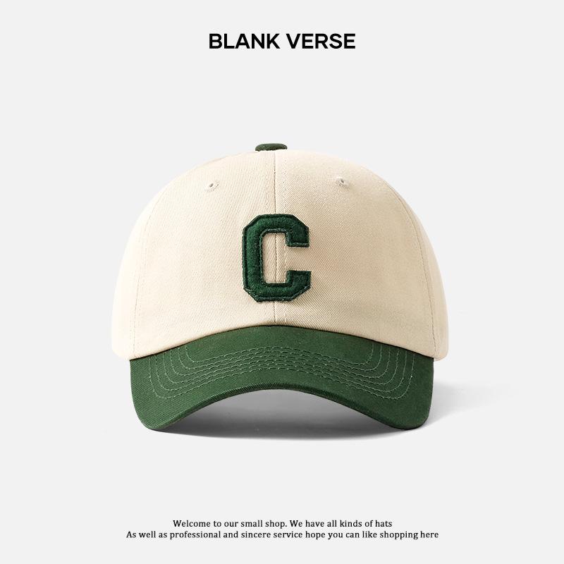 Fashion Retro Simple Sticker Splicing Baseball Cap Children Sunscreen Sunshade Face Small Trend Cap