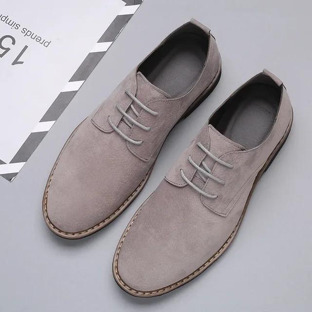 Men Casual Shoes Lace Up Oxfords Business Formal Dress Leather Shoes Derby Shoe Black Platform Sneakers