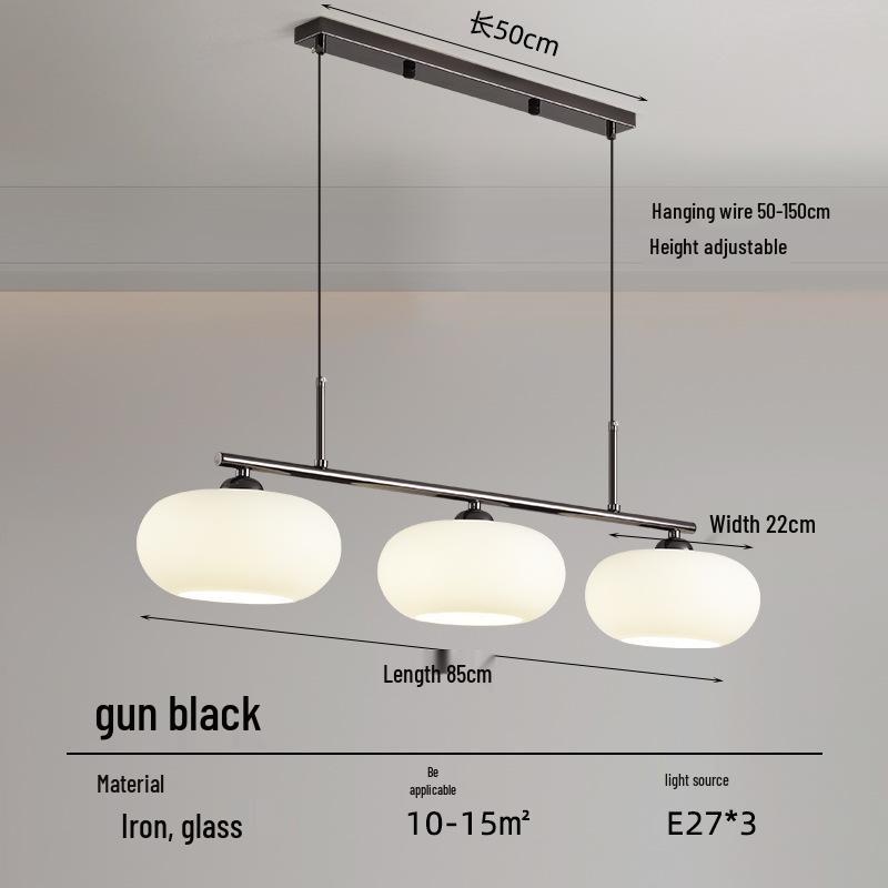 Three-Head Bauhaus Persimmon Pendant Light - Retro Designer Dining Table Light Wabi-Sabi Glass Style