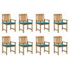 Maison Exclusive - Cadeiras de jardim com almofadas conjunto de 8 Madeira de acácia maciça