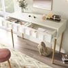 Metal Legs Dressing Table with Drawers Large Capacity Ergonomic Handle Easy To Assemble Home Makeup Vanity Table Bedroom Furniture
